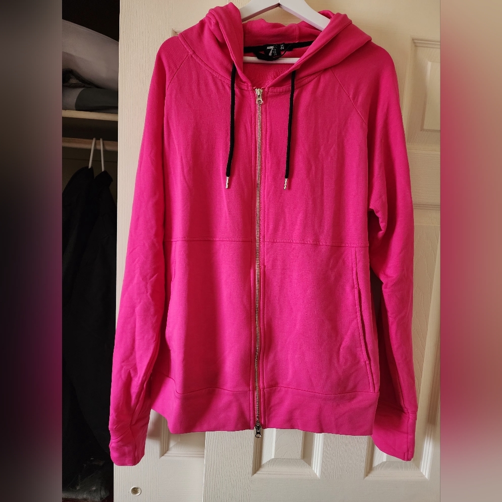 7Degrees hot pink double zip jacket